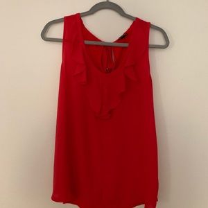 Blousy tank top with ruffle front